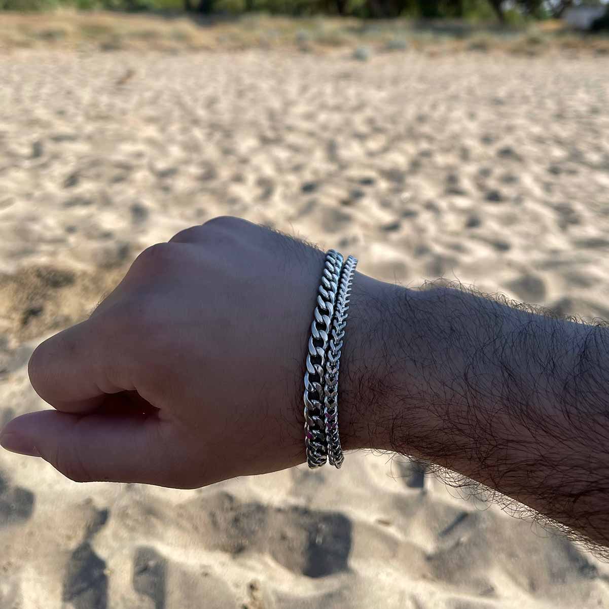 Gurmet Silver Bracelet 7MM Βραχιόλι από ανοξείδωτο ατσάλι 316L